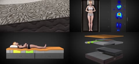 床垫枕头功能原理三维动画演示