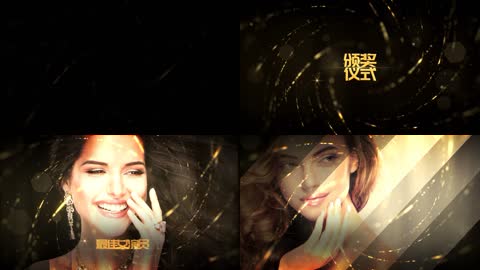 高贵大气金色粒子颁奖宣传片