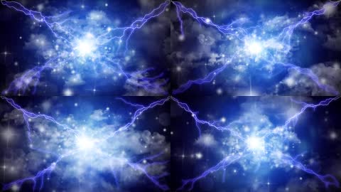 4K星光闪电云朵舞台背景视频