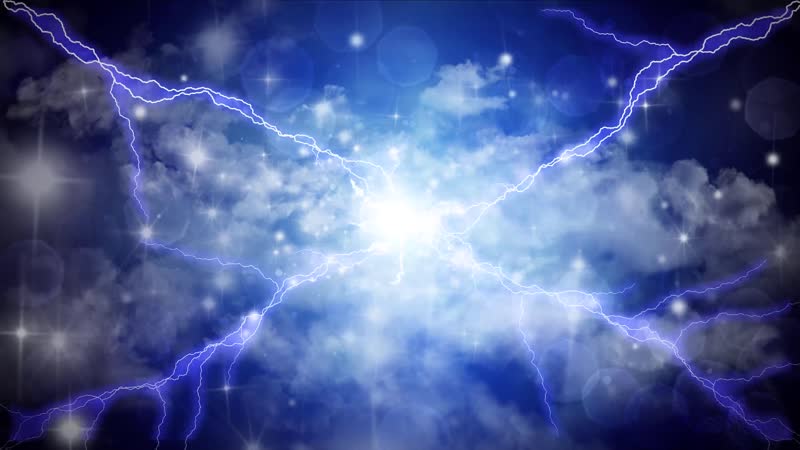 4K星光闪电云朵舞台背景视频