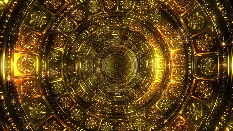 金色岁月时光年轮隧道穿梭