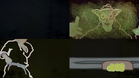 线条人物动感说唱舞台背景