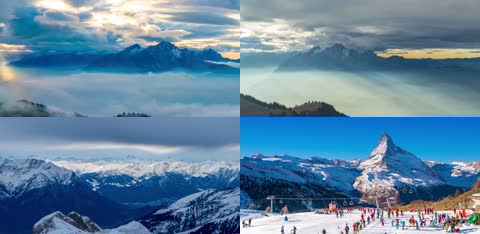 4K壮观瑞士阿尔卑斯风光旅游