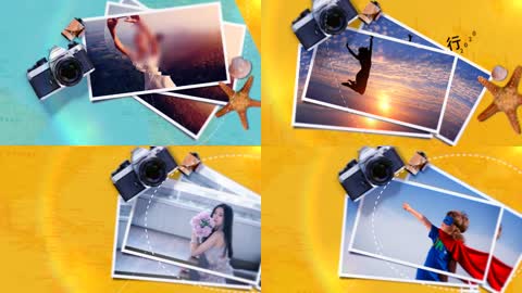 卡通环球旅行电子相册幻灯片AE模版