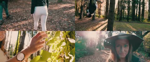 4K唯美浪漫美女摄影师森林漫步散步