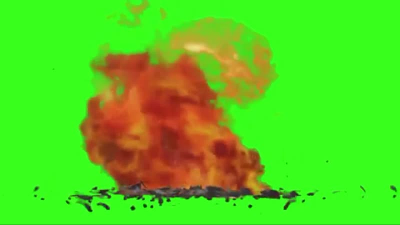 绿屏烟雾黑烟爆炸火焰特效素材