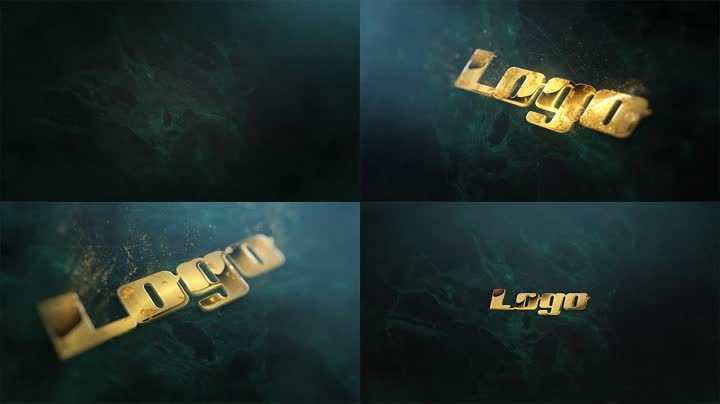 金色粒子LOGO标志房地产片头 