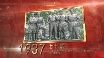 大气红绸党政历史时间轴图文展示 