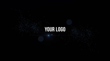 蓝色粒子光斑汇聚爆炸LOGO标志片头 