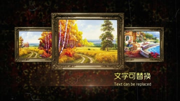 唯美光效怀旧相框展示