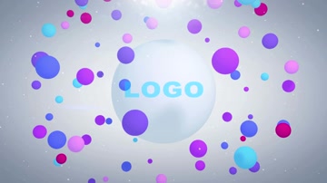 时尚彩色粒子球汇聚LOGO