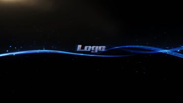 蓝色粒子光斑LOGO标志片头 