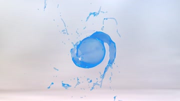 唯美水流液体汇聚成logo标志 