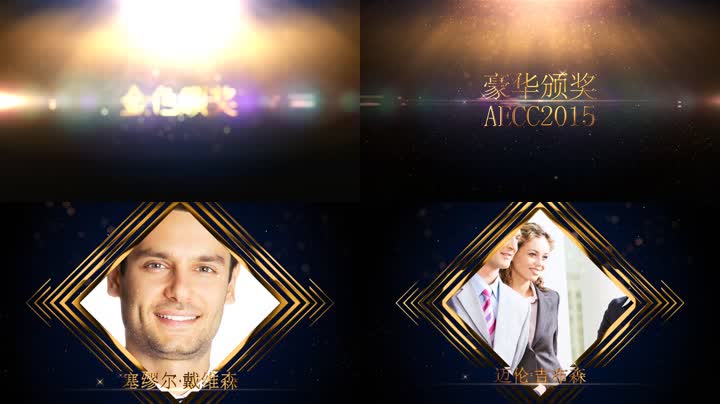 豪华金色粒子晚会年会颁奖 