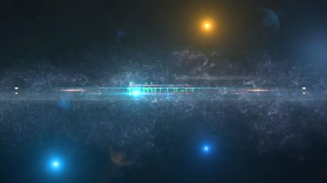 蓝色炫彩光线LOGO展示