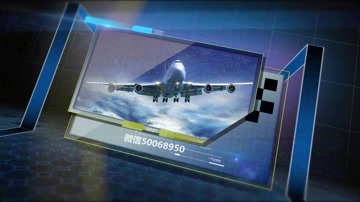 科技线条玻璃空间文字图文展示