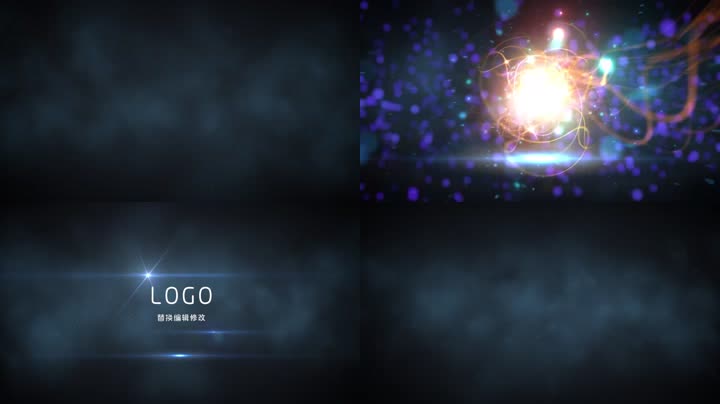 绚丽粒子光线汇聚LOGO标志