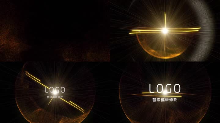 金色粒子爆炸LOGO标志