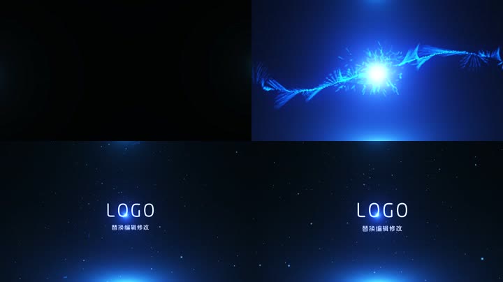 大气蓝色粒子爆炸LOGO标志