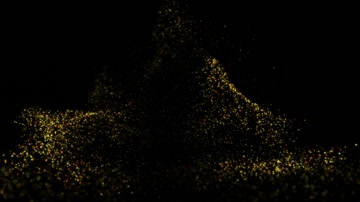 金色粒子升起舞台特效（循环通道）