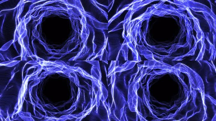 科幻粒子线条时空虫洞隧道穿梭（循环）