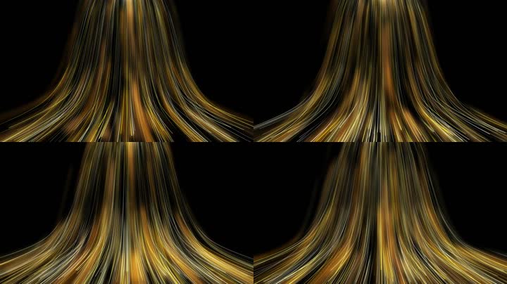 全息金色粒子瀑布舞美视觉（循环通道）