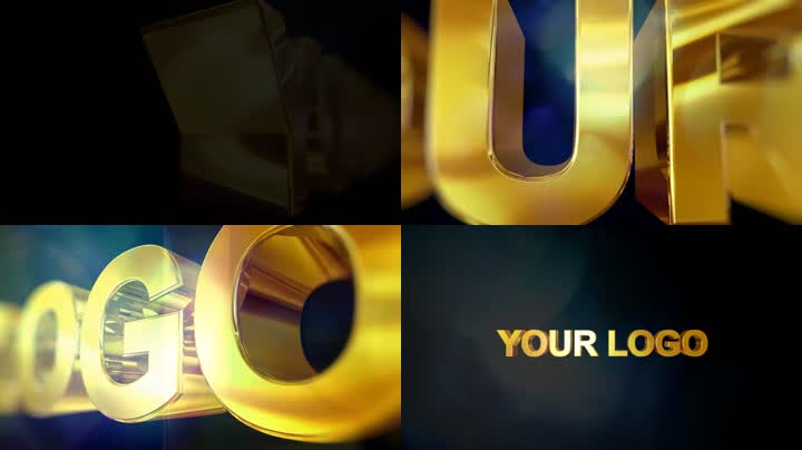 E3D立体金色金属LOGO文字 