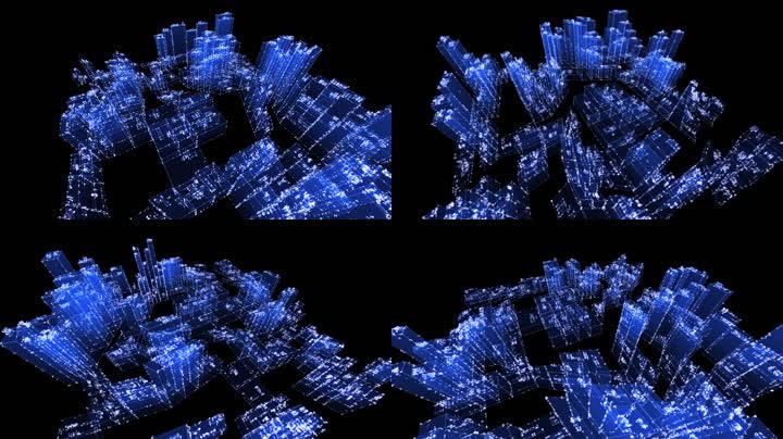 全息光线城市光影科技旋转