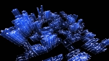 全息光线城市光影科技旋转