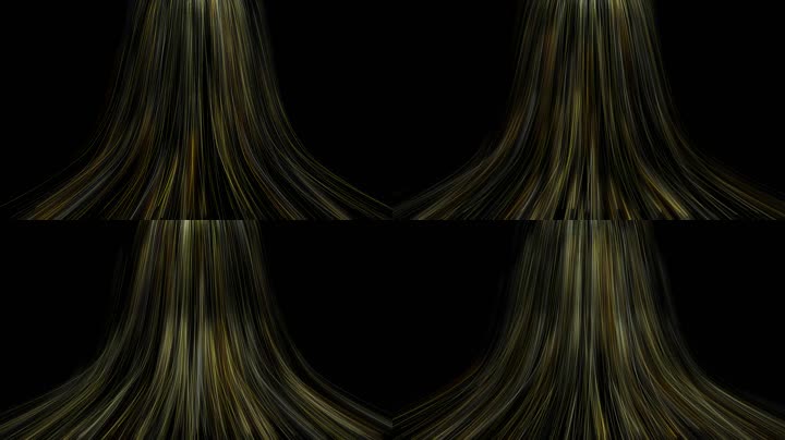 全息金色粒子瀑布舞美视觉（循环通道）