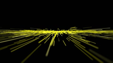 金色粒子光线放射舞台背景（循环）