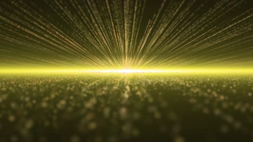 金色粒子光线放射舞台背景（循环）