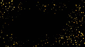金色粒子光斑边框特效素材（循环通道）