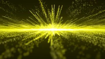 金色粒子光线放射舞台背景（循环）