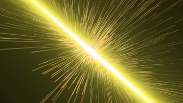 金色粒子光线上升舞台背景（循环）