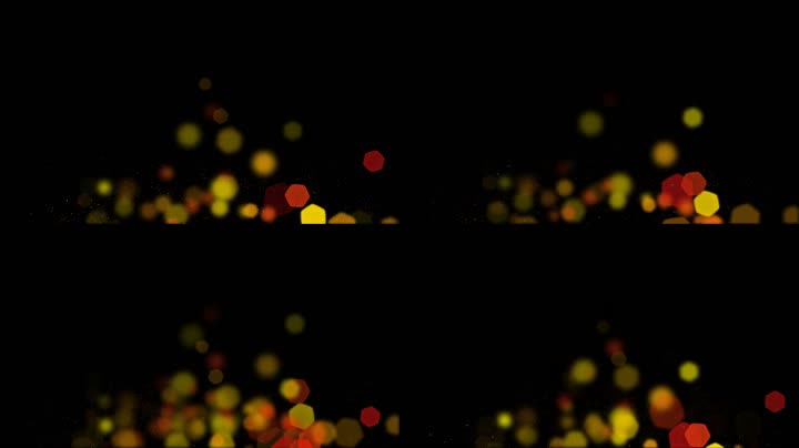 金色六边形粒子光斑特效素材（通道循环）