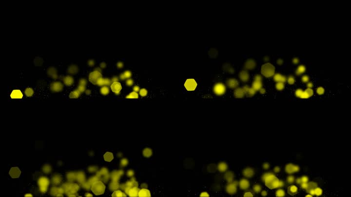 金色六边形粒子光斑特效素材（通道循环）