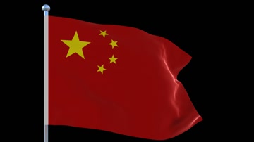 国旗_中景特写飘动