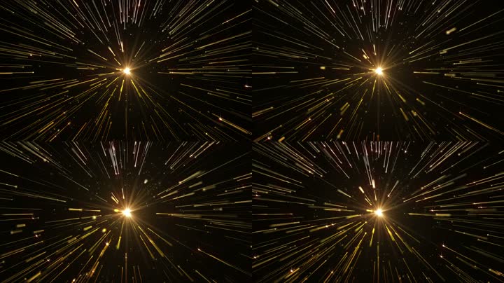 金色粒子光线流星雨舞台背景（循环）