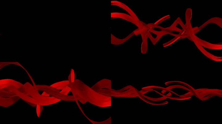 多根红绸通道合成