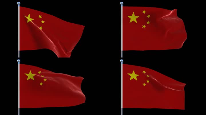 国旗_中景特写飘动_慢速版