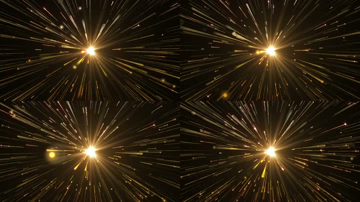 金色粒子光线流星雨舞台背景（循环）