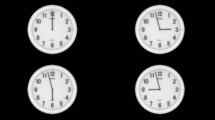 时钟快速转动透明通道+无限循环