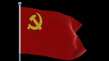 党旗_中景特写飘动