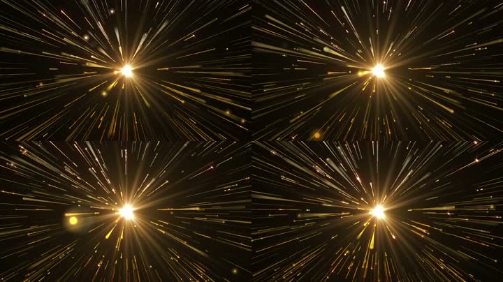 金色粒子光线流星雨舞台背景（循环）