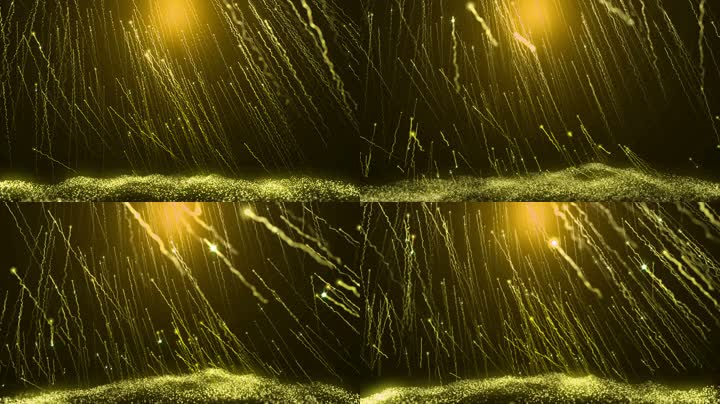 金色粒子线条上升
