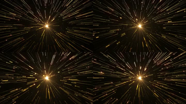 金色粒子光线流星雨舞台背景（循环）