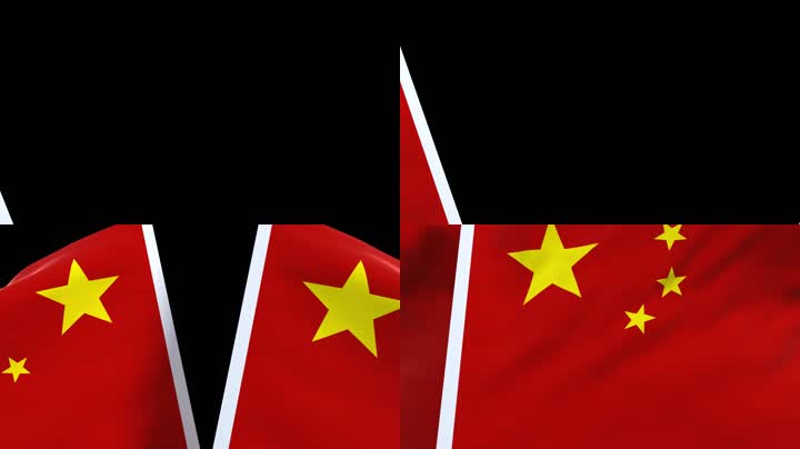 国旗_双旗挥动_转场 国旗_双旗挥动_转场