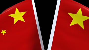 国旗_双旗挥动_转场 国旗_双旗挥动_转场