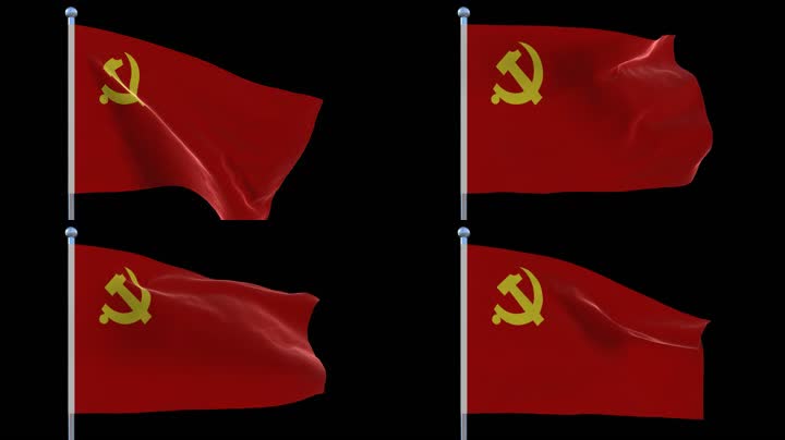 党旗_中景特写飘动_慢速版
